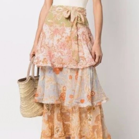 Zimmerman Women's Postcard Flounce Midi Skirt - Picture 1 of 5